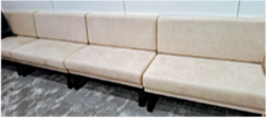 ZSS26020-Item 001-Armless upholstered bench with slim black metal legs