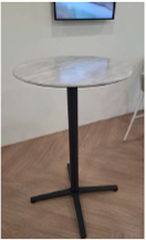 ZSS26020-Item 003-Height round table with black metal column on a four-pronged base