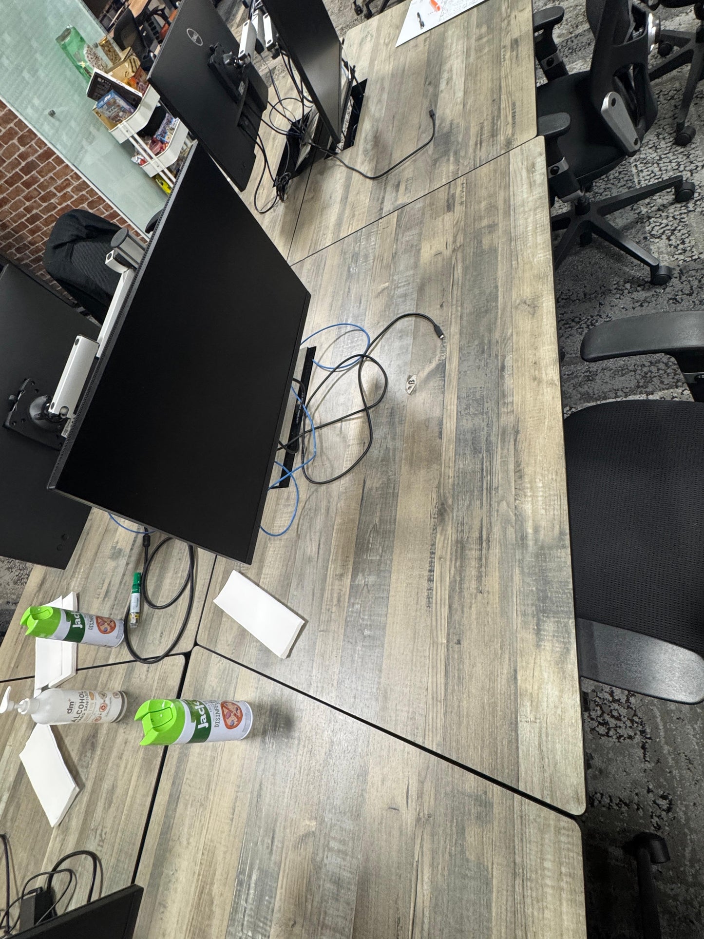 002-ZSS25036-Special Shape Wooden Worktop Folding Table (Cluster of 6) 1400/1100mm L x 770mmW x 740mmH)