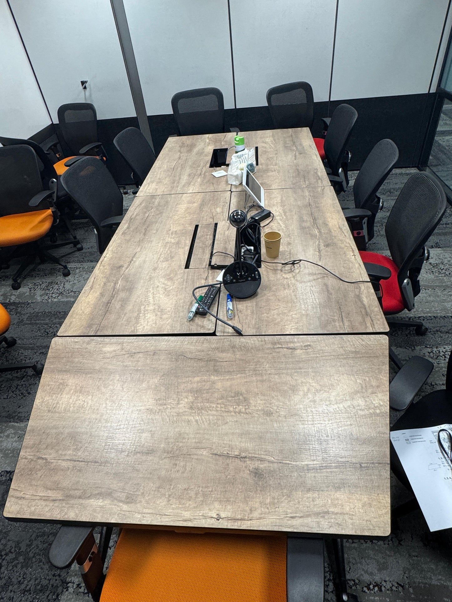 007-ZSS25036-Wooden Worktop Folding Table -4nos rectangular shape, 1nos special shape (1200/900mmL x 600mmW x 740mmH)