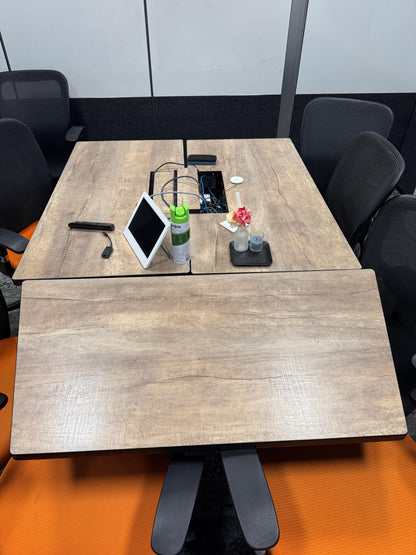 008-ZSS25036-Wooden Worktop Folding Table -2nos rectangular, 1nos special shape (1200/900mmL x 600mmW x 740mmH) at meeting room