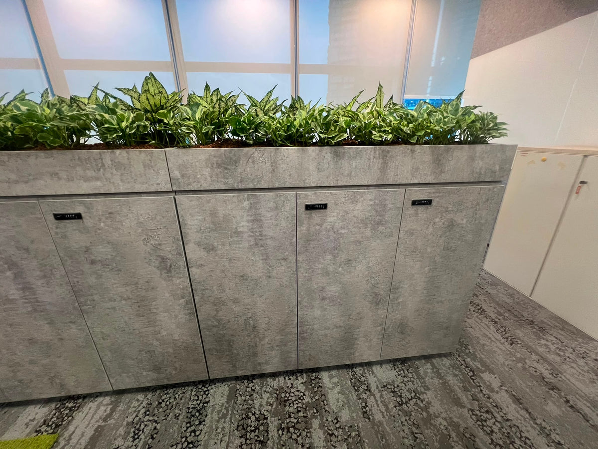 ZSS26017-Item 026-Swing Door cabinet with planter box - Grey